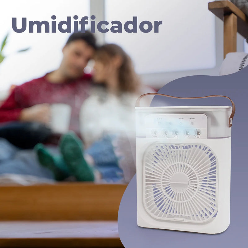 Mini Ar Condicionado e Umidificador Portátil 4 em 1